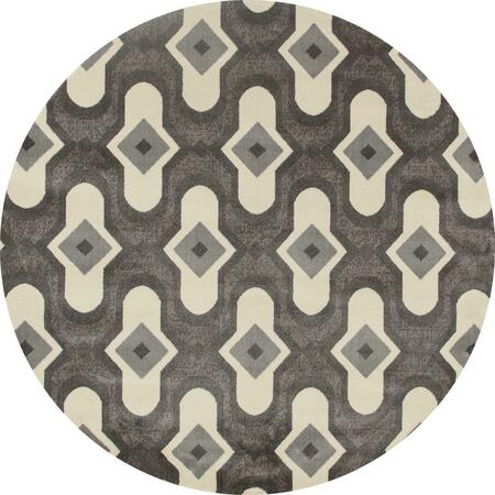ART CARPET 5 Ft. Troy Collection Protector Woven Round Area Rug, Mushroom Brown 25085
